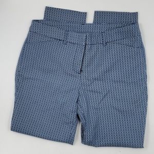 Adrienne Vittandini Stretch Blue Geometric Capri